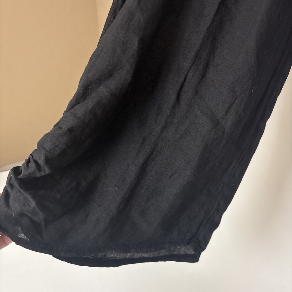 Cut Loose Womens Pants XL Black Elastic Waist 100% Linen Lagenlook Minimalist - Picture 3 of 8